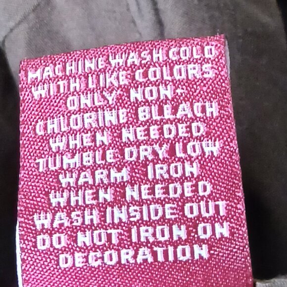 SO Vintage Cargo Pants 11 Brown Baggy Wide Leg Embroidered Beaded Convertible - Picture 11 of 11